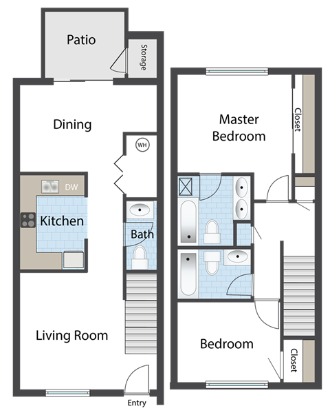 Steeple Chase Apartments 2x2.5 Floor Plan